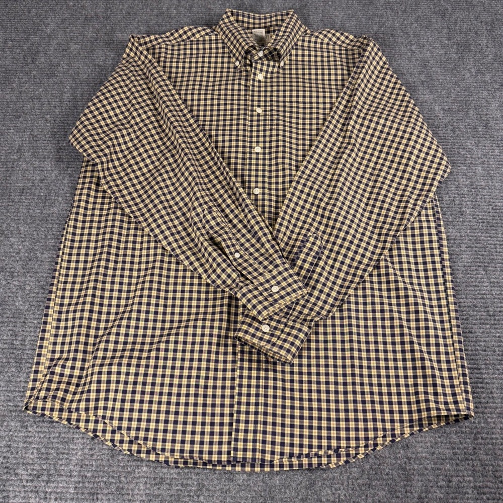 Lot of 2 LL Bean Mens Tall Long Sleeve Button Down Plaid Micro Check Shirts - Picture 14 of 16